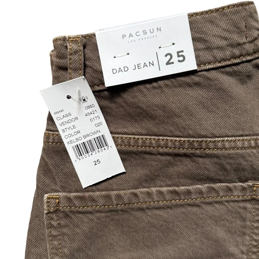 NWT - Pacsun Eco Brown Dad Jeans - 25 - Picture 3 of 7